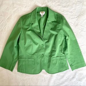 Talbots Green Stretch Blazer Size 12